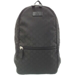Gucci GG Monogram Pattern Backpack Black